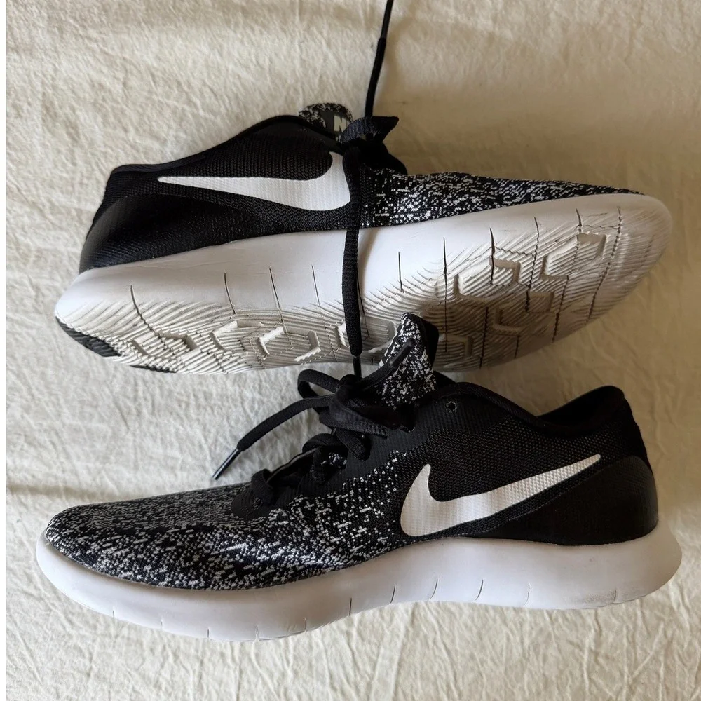 Nike Flex Contact Mens 6 Black White Running Shoes 908995-002